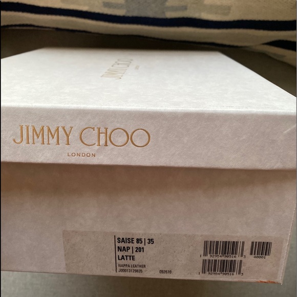 Jimmy Choo Saise 85 heels pump latte nappa leather 35.5/5.5 NWT - Picture 9 of 16